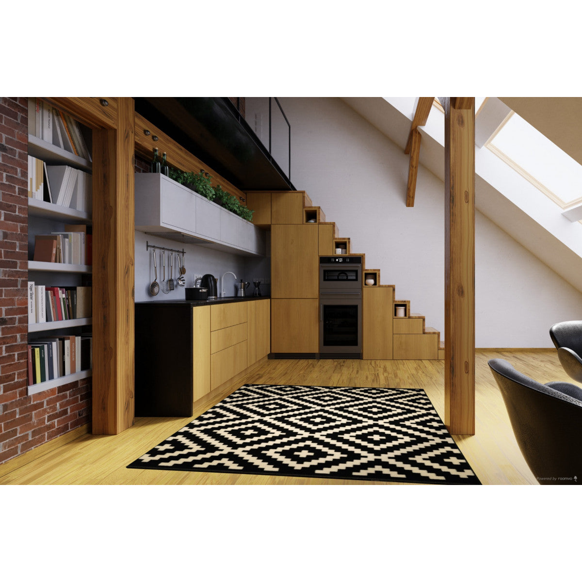 Gloria Area Rug – Black/Cream