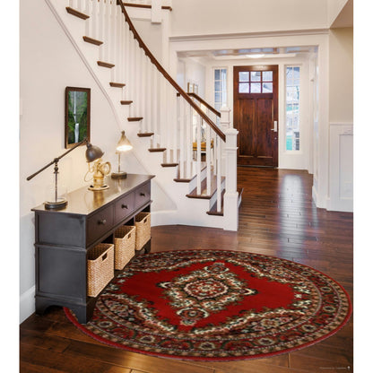 Teheran Area Rug T-102 – Red (Round)