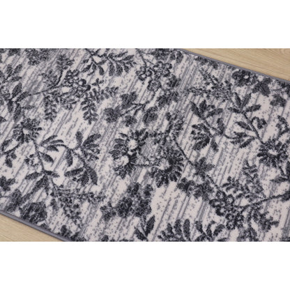 Floral Area Rug – Grey